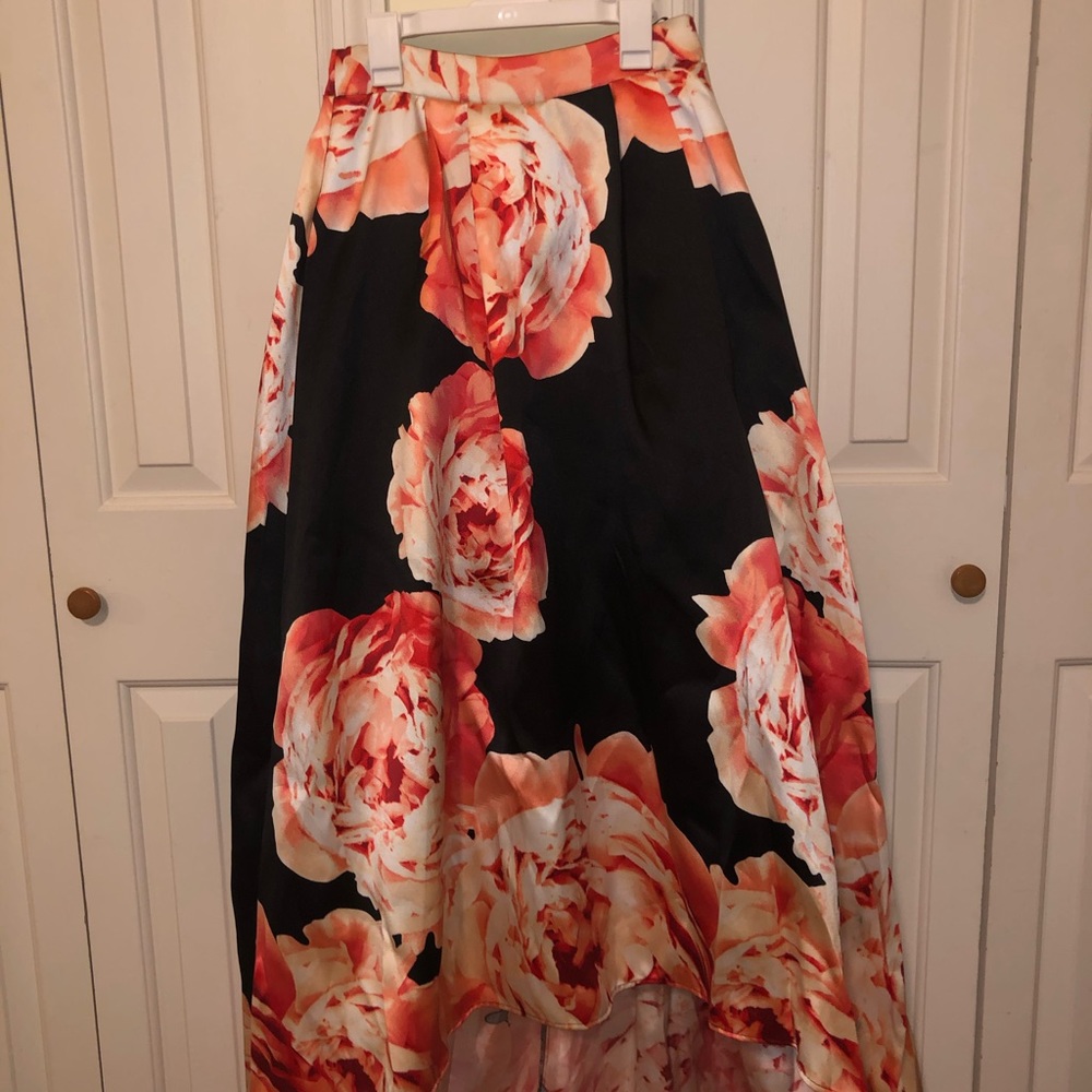 High Low skirt and halter crop top set